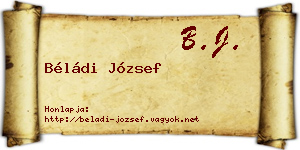 Béládi József névjegykártya